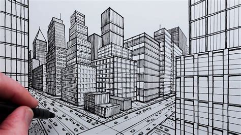 How to draw city step by step / City drawing tutorial for beginners.